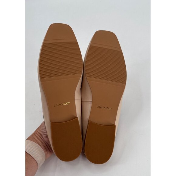 Lisa Vicky Slip OnMule  Loafers Nude Leather Square Toe Size 9 Womens - Picture 5 of 11